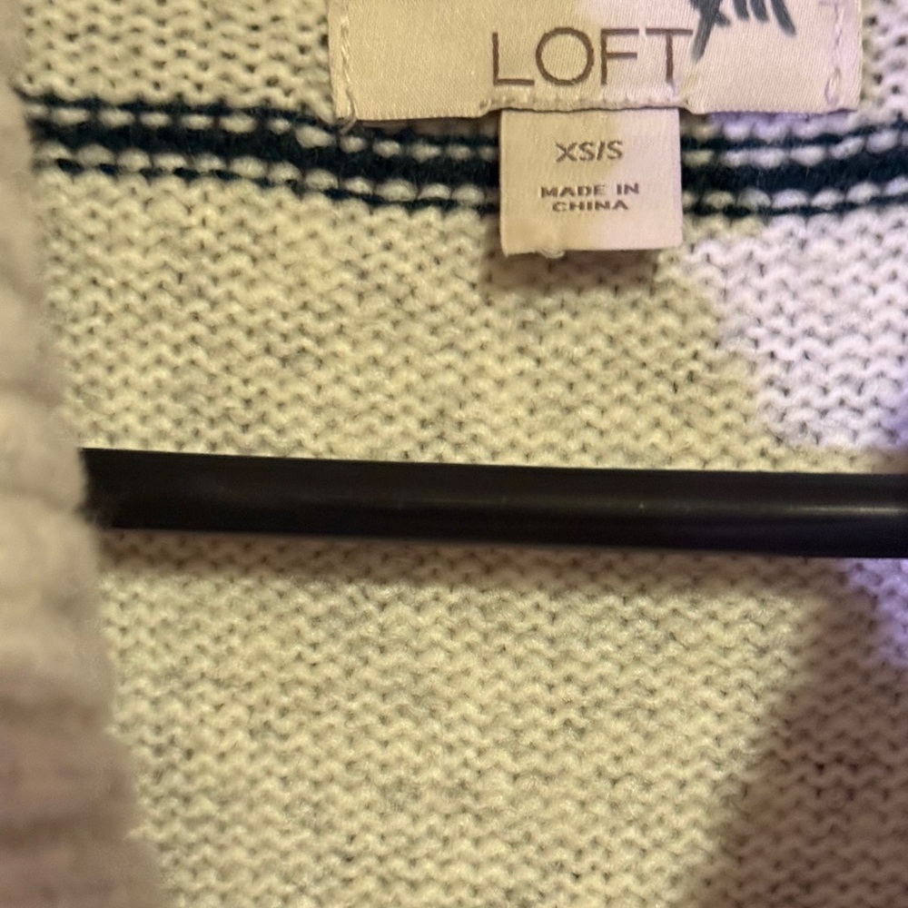Loft Striped Turtleneck Sweater - Cream and Multicolor - Picture 6 of 8